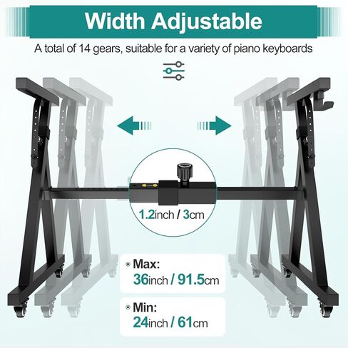 Z Style Adjustable & Portable Heavy Duty Music Stand for Piano Keyboards, Fits 49/61/76/88 Keys, Folding for Travel & Storage in Kuwait