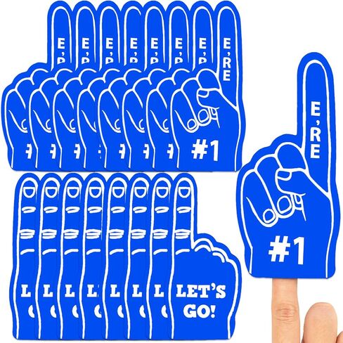 48 Pieces Mini Foam Fingers Sport Party Favors Sports Fan Foam Finger #1 Basketball Baseball Soccer Football Team Cheerleader Gifts for Games Sports Hand Themed Party Supplies Sporting Event in Saudi Arabia