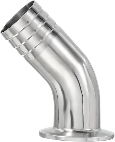 PATIKIL 45 Degree Elbow Tri Clamps Hose Barb, 3/4in OD Sanitary Hose Barb Pipe Fitting Tube 50.5MM Ferrule (for 1.5" Tri Clamps) 304 Stainless Steel in Saudi Arabia