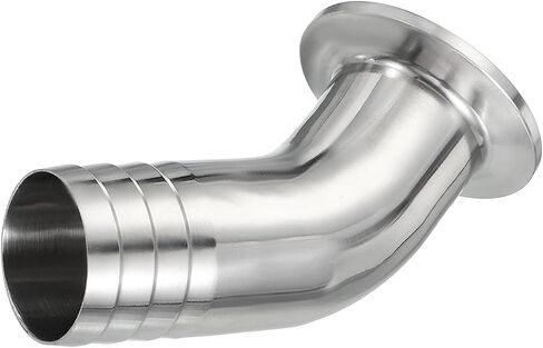 PATIKIL 45 Degree Elbow Tri Clamps Hose Barb, 3/4in OD Sanitary Hose Barb Pipe Fitting Tube 50.5MM Ferrule (for 1.5" Tri Clamps) 304 Stainless Steel in Saudi Arabia