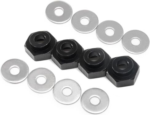 4PCS Aluminum Alloy 12mm Turn to 17mm Wheel Rim Hex Adapter Drive Hub Conversion Extension Compatible with Tamiya Axial Traxxa HPI Himoto HSP Losi Kyosho RC 1/10 On-Road Car Tires (Black) in Saudi Arabia
