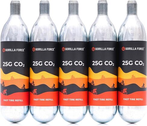 Gorilla Force 25g CO2 Cartridges - Threaded | Box of 15 | for Bike Tire Inflators in Kuwait