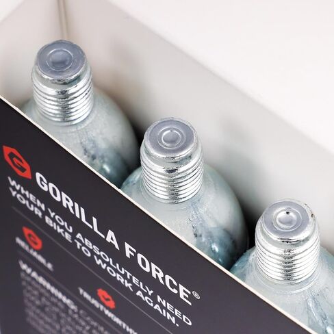Gorilla Force 25g CO2 Cartridges - Threaded | Box of 15 | for Bike Tire Inflators in Kuwait