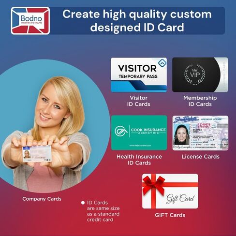 Bodno Seaory S26 Single Sided ID Card Printer & Complete Supplies Package ID Software and Camera - Silver Edition in Saudi Arabia