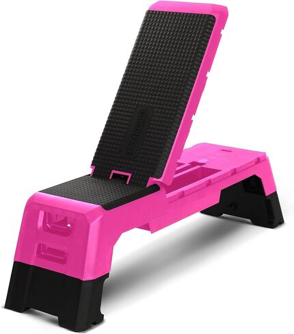 HolaHatha Adjustable Multi-Functional Exercise Bench 440 Pound Capacity Foldable Incline Deck, 8.5 to 14.5 Inch Height, Compact Design, in Saudi Arabia