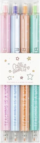 Teaching is a Work of Heart Gel Pen Set, Gel Pens for Journaling, Set of 4 Click-Style Colored Pens for Note Taking, Cute School Supplies Aesthetic, Gifts for Teachers in Saudi Arabia
