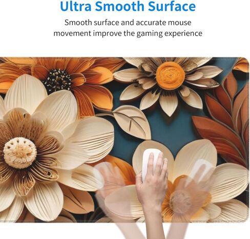 لوحة الماوس للألعاب ، قاعدة موسباد كبيرة غير قابلة للانزلاق ، حصيرة فأر لوحة المفاتيح ، وسادة مكتب مع حواف مخيط ، 31.5x11.8inch ، الأزهار in Kuwait