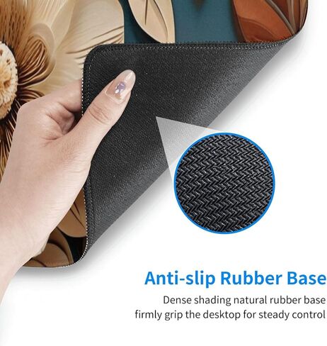 لوحة الماوس للألعاب ، قاعدة موسباد كبيرة غير قابلة للانزلاق ، حصيرة فأر لوحة المفاتيح ، وسادة مكتب مع حواف مخيط ، 31.5x11.8inch ، الأزهار in Kuwait