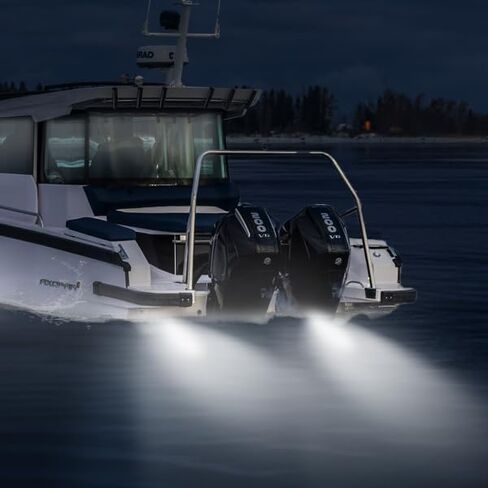 Led underwater lights for boat,Four color modes: blue, white, blue white dual color, and color change,IP68 waterproof,10-30V voltage (Blue) in Saudi Arabia