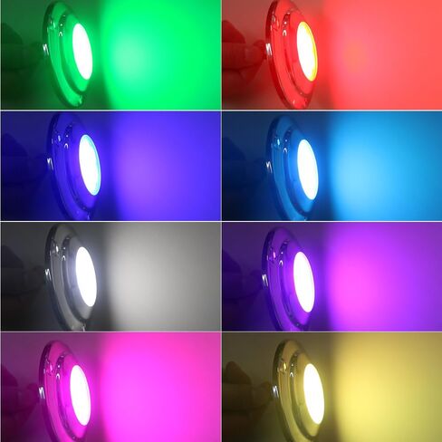 Led underwater lights for boat,Four color modes: blue, white, blue white dual color, and color change,IP68 waterproof,10-30V voltage (Blue) in Saudi Arabia