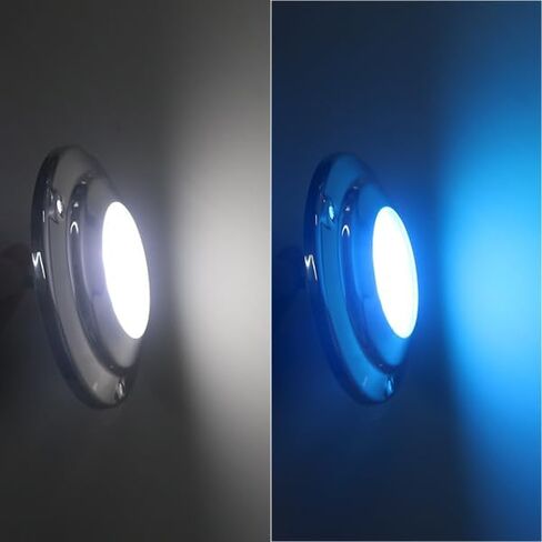 Led underwater lights for boat,Four color modes: blue, white, blue white dual color, and color change,IP68 waterproof,10-30V voltage (Blue) in Saudi Arabia