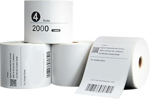4x6 Thermal Shipping Labels - 2Roll,220 Labels/Roll, BPA-Free, Waterproof, Strong Adhesive, Compatible with Zebra & Most Thermal Printers for FedEx, UPS, USP in Saudi Arabia