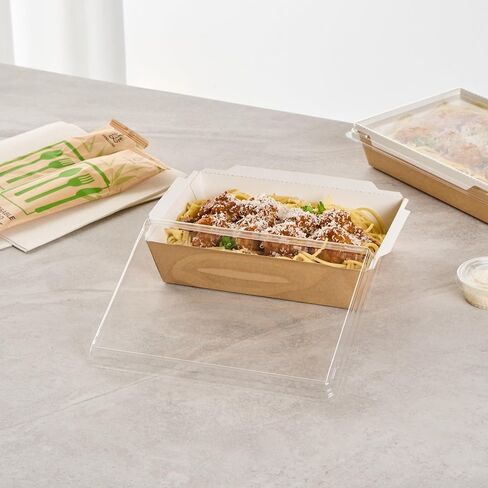 Restaurantware LIDS ONLY: Cafe Vision Small Click Lock Lids 50 Disposable Clear Plastic Lids - Containers Sold Separately Click Lock Closure Plastic Lids For Small Click Lock Containers in Saudi Arabia