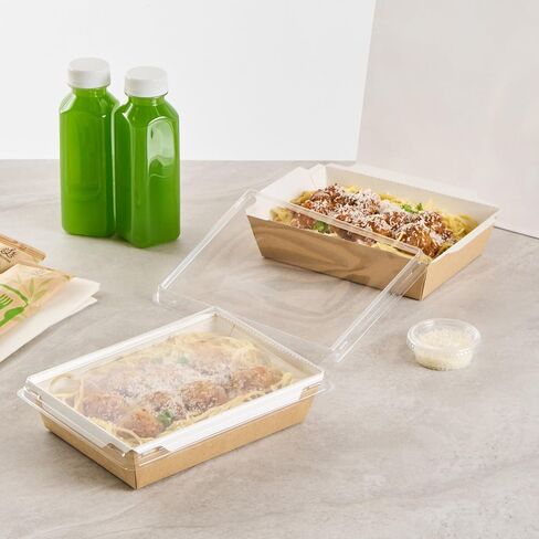 Restaurantware LIDS ONLY: Cafe Vision Small Click Lock Lids 50 Disposable Clear Plastic Lids - Containers Sold Separately Click Lock Closure Plastic Lids For Small Click Lock Containers in Saudi Arabia