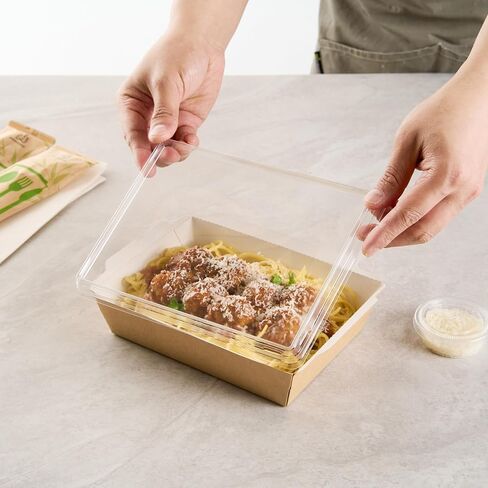 Restaurantware LIDS ONLY: Cafe Vision Small Click Lock Lids 50 Disposable Clear Plastic Lids - Containers Sold Separately Click Lock Closure Plastic Lids For Small Click Lock Containers in Saudi Arabia