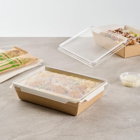 Restaurantware LIDS ONLY: Cafe Vision Small Click Lock Lids 50 Disposable Clear Plastic Lids - Containers Sold Separately Click Lock Closure Plastic Lids For Small Click Lock Containers in Saudi Arabia