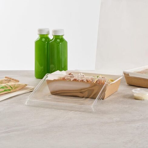 Restaurantware LIDS ONLY: Cafe Vision Small Click Lock Lids 50 Disposable Clear Plastic Lids - Containers Sold Separately Click Lock Closure Plastic Lids For Small Click Lock Containers in Saudi Arabia