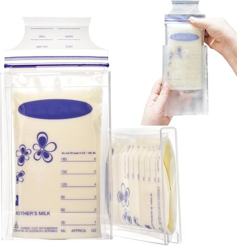 كيس تخزين حليب الثدي المسطح من فريز | مجموعة تسطيح حليب الأم في الفريزر تجعل اكياس حليب الأم منظمة حتى لتوفير مساحة الثلاجة | تناسب 3 4 5 6 اونصة، 4 عبوات in Kuwait