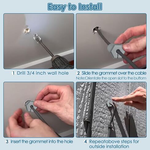 4 Pcs 3/4 Inch Cable Grommets Compatible with Starlink Ethernet Wall Cable Pass Through Bushing Grommet Accessories Wire Grommet Cable Routing Kit Compatible with Starlink Wall Router Adapter(White) in Kuwait