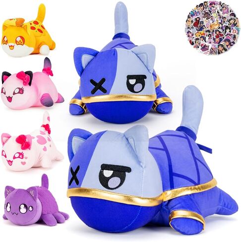 61-PCS-Ninja Zane Cat Plush +60-Stickers-Plush,Cat Plush Toys Blind Box Cat Plush Series-100% Polyester Embroidery Plush Pillow-Cute Popular Cat Plush Collectibles(Ninja Zane Cat Plush) in Saudi Arabia