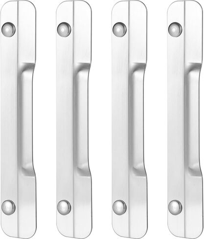 Gisafai 2 Pcs 1-3/4" x 10" Latch Guard Electroplated Sand Nickel Carbon Steel Door Latch Cover Latch Protector Door Security Strike Plate Against Forced Entry Easy to Install for Outswinging Doors in Kuwait