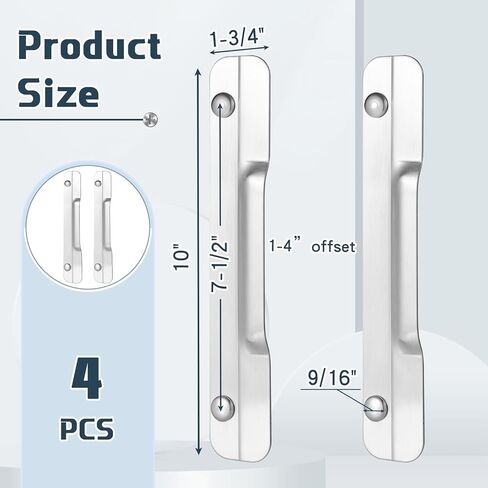 Gisafai 2 Pcs 1-3/4" x 10" Latch Guard Electroplated Sand Nickel Carbon Steel Door Latch Cover Latch Protector Door Security Strike Plate Against Forced Entry Easy to Install for Outswinging Doors in Kuwait