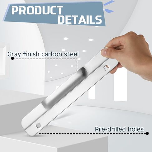 Gisafai 2 Pcs 1-3/4" x 10" Latch Guard Electroplated Sand Nickel Carbon Steel Door Latch Cover Latch Protector Door Security Strike Plate Against Forced Entry Easy to Install for Outswinging Doors in Kuwait