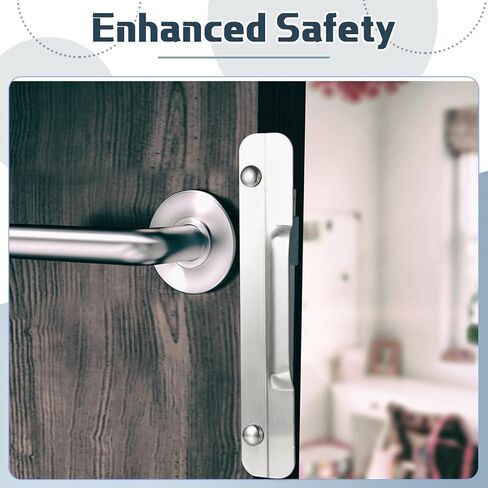 Gisafai 2 Pcs 1-3/4" x 10" Latch Guard Electroplated Sand Nickel Carbon Steel Door Latch Cover Latch Protector Door Security Strike Plate Against Forced Entry Easy to Install for Outswinging Doors in Kuwait