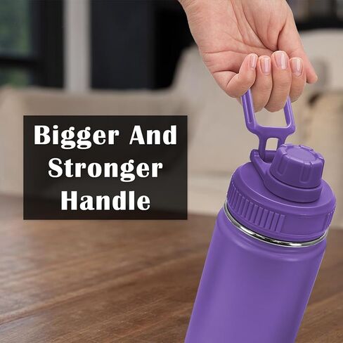 Spout Lid for Hydro Flask Wide Mouth Sport Water Bottles,2 Pack Replacement Lids for Most 12,14,16,18,20,22,32,40,64oz Wide Mouth Water Bottles with Handle Easy to Carry (Black2) in Kuwait