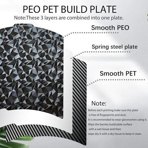 3D Printer Build Plate for Bambu Lab A1/X1/X1C/X1E/X1/P1P/P1S,Flexible Double Sided Smooth PEY Build Plate,3D Printer Spring Steel Sheet Plate Removable Platform(PEY-Circle+PEY-Starry) in Kuwait