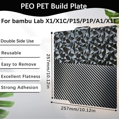 3D Printer Build Plate for Bambu Lab A1/X1/X1C/X1E/X1/P1P/P1S,Flexible Double Sided Smooth PEY Build Plate,3D Printer Spring Steel Sheet Plate Removable Platform(PEY-Circle+PEY-Starry) in Kuwait