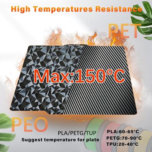 3D Printer Build Plate for Bambu Lab A1/X1/X1C/X1E/X1/P1P/P1S,Flexible Double Sided Smooth PEY Build Plate,3D Printer Spring Steel Sheet Plate Removable Platform(PEY-Circle+PEY-Starry) in Kuwait