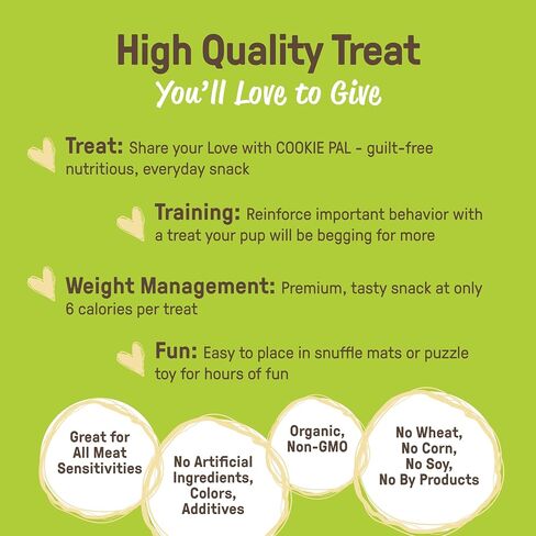 COOKIE PAL Organic Soft Dog Treats (Peanut Butter & Apple), Low Calorie Peanut Butter Puppy Biscuits, Human Grade Biscuits, Non-GMO, Perfect for Training Dog Treats, 8.8 oz (Pk of 3) in Saudi Arabia