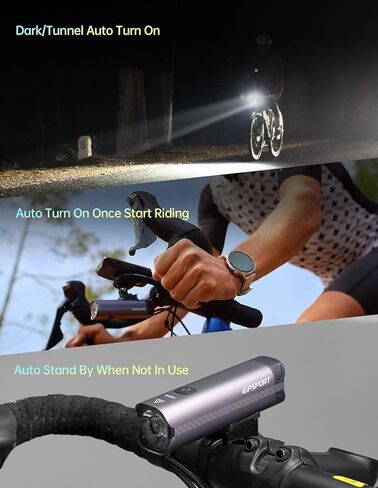 iGPSPORT VS1200 ضوء الدراجة الذكي، بلوتوث 1200 لومن فائق السطوع 5000 مللي أمبير في الساعة قابل لإعادة الشحن للدراجة ليلاً لركوب الدراجات على الطرق الجبلية in Kuwait