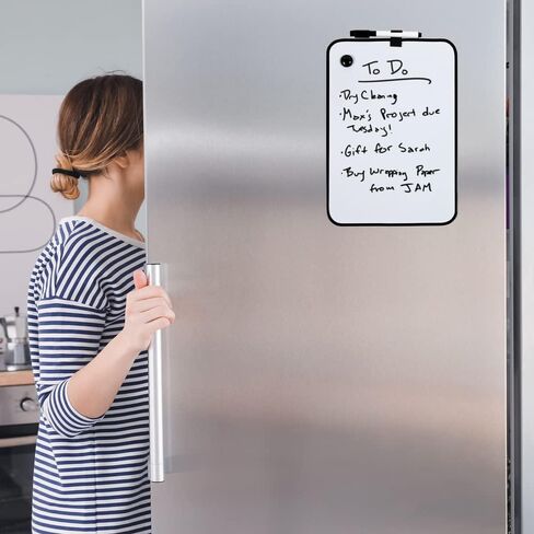 JAM PAPER Magnetic Dry Erase Foam Boards w/Black Board Marker - 8 x 12 - Black Border - Sold Individually in Saudi Arabia