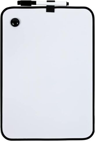 JAM PAPER Magnetic Dry Erase Foam Boards w/Black Board Marker - 8 x 12 - Black Border - Sold Individually in Saudi Arabia