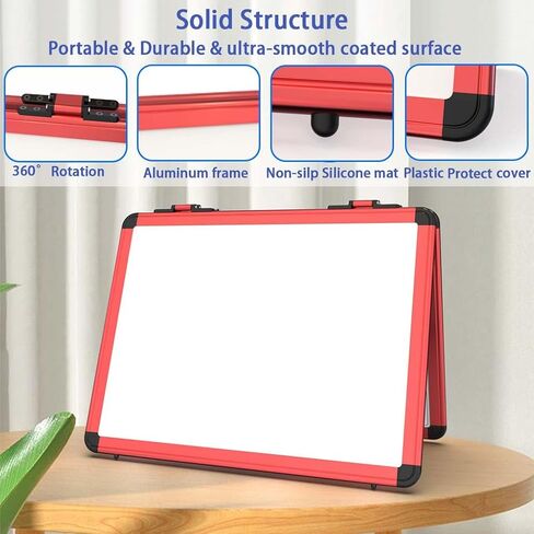 4 Sided Foldable Whiteboards Calendar, 17"x13" Desktop Whiteboard, Integrating with Monthly and Weekly Planner, Multi-Functional Whiteboard Suitable for Home, School and Office. in Saudi Arabia