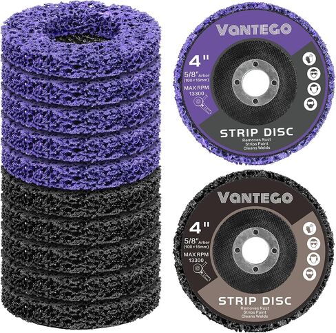 10-Pack 4-1/2" Paint Stripping Discs, 5 Purple & 5 Black for Angle Grinder, Efficient Rust, Paint, and Adhesive Removal on Metal and Wood in Saudi Arabia