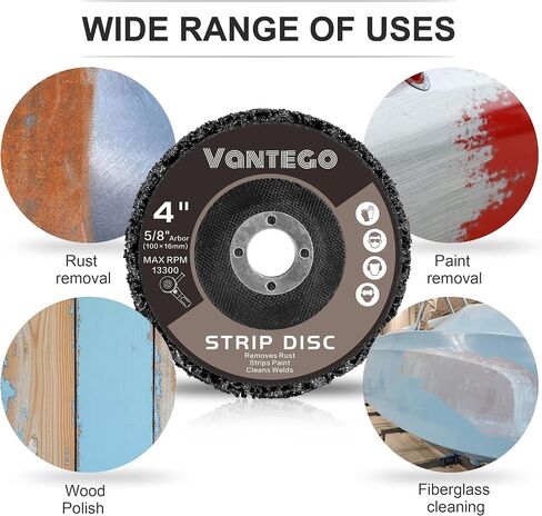 10-Pack 4-1/2" Paint Stripping Discs, 5 Purple & 5 Black for Angle Grinder, Efficient Rust, Paint, and Adhesive Removal on Metal and Wood in Saudi Arabia