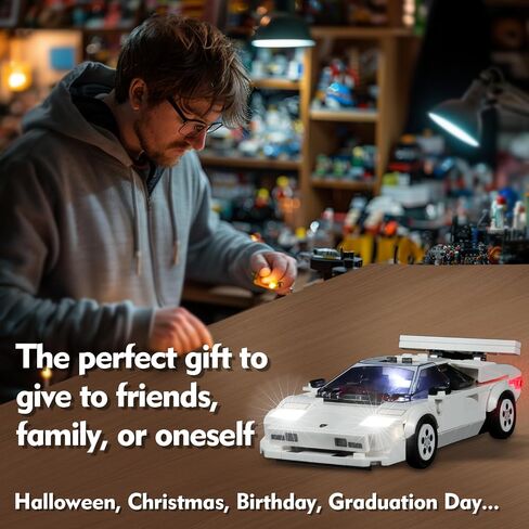 LED Lighting Compatible with Lego Lamborghini Countach 76908, Light Kit Compatible with Lego 76908, Giving Light to Model, NOT Included The Model Set（Standard Version） in Saudi Arabia