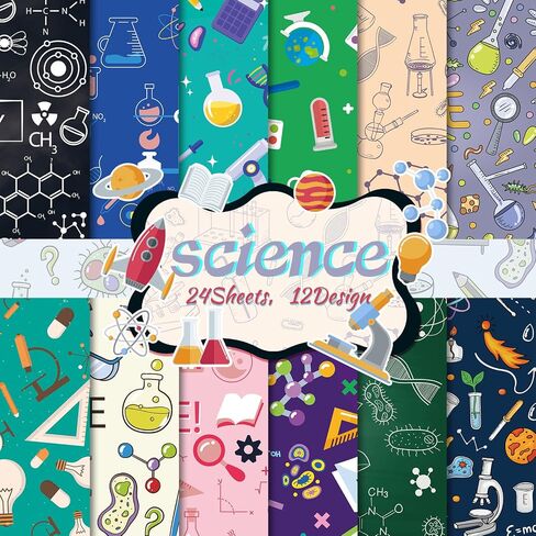 24PCS Science Experience Scrapbook Paper 6 "x6" تجربة علمية تخصص كرامينج بطاقة ورق الورق المصمم منصات الورق المرغوب in Kuwait