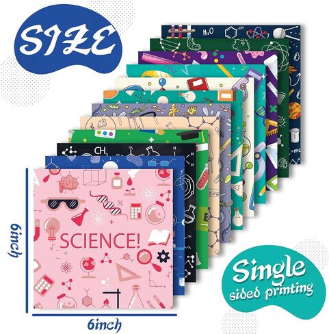 24PCS Science Experience Scrapbook Paper 6 "x6" تجربة علمية تخصص كرامينج بطاقة ورق الورق المصمم منصات الورق المرغوب in Kuwait
