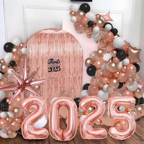 Graduation Balloon Garland Arch Kit for Graduation Decorations Class of 2025 - Blue Gold and White Balloons Different Sizes 5 12 18 Inch Graduations Balloons Arch for Grad Party Supplies in Saudi Arabia