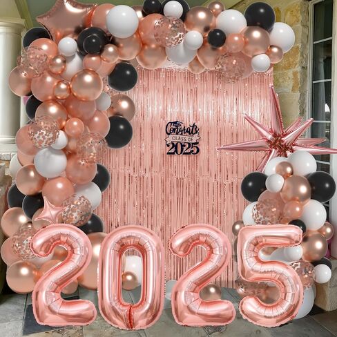 Graduation Balloon Garland Arch Kit for Graduation Decorations Class of 2025 - Blue Gold and White Balloons Different Sizes 5 12 18 Inch Graduations Balloons Arch for Grad Party Supplies in Saudi Arabia