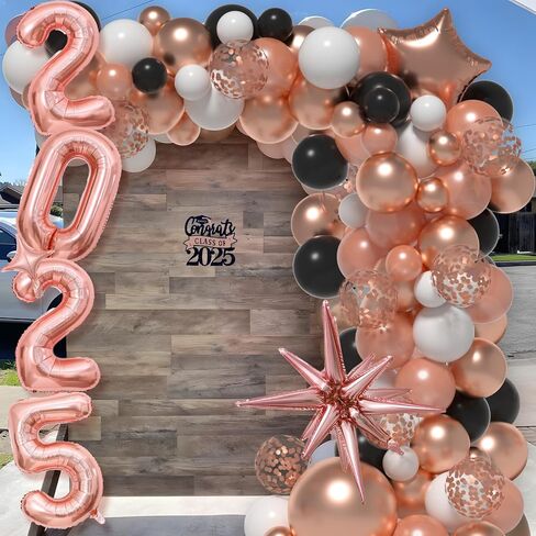 Graduation Balloon Garland Arch Kit for Graduation Decorations Class of 2025 - Blue Gold and White Balloons Different Sizes 5 12 18 Inch Graduations Balloons Arch for Grad Party Supplies in Saudi Arabia