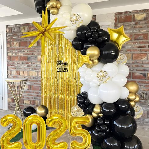 تخرج البالون جارلاند أكيز طقم لزخارف التخرج من 2025 - بالونات الذهب الزرقاء والبالونات البيضاء بأحجام مختلفة 5 12 18 بوصة تخرج البالونات لتوفيات الحفلات الدراسية in Kuwait