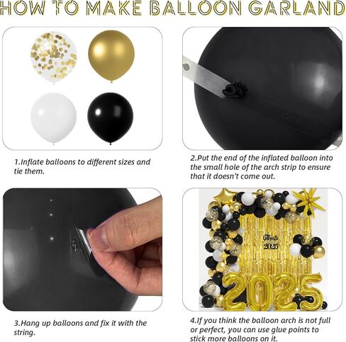 تخرج البالون جارلاند أكيز طقم لزخارف التخرج من 2025 - بالونات الذهب الزرقاء والبالونات البيضاء بأحجام مختلفة 5 12 18 بوصة تخرج البالونات لتوفيات الحفلات الدراسية in Kuwait