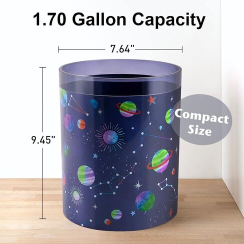 Allure Home Creation Under The Sea Fish Plastic Wastebasket Compact Size 1.71 Gallons in Saudi Arabia
