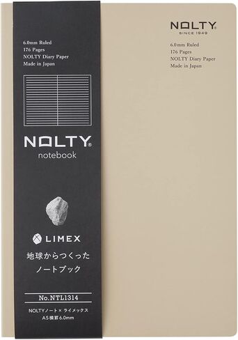 NOLTY NOTE × LIMEX, A5 Ruled Line Notebook, 6.00mm, 176 Sheets, Soil Beige in Kuwait