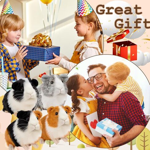 2pc Guinea Pig Stuffed Animals - Realistic Plush Cute Plushie Toys for Kids, Small Live Animals Pet Doll Toy for Boys Girls Birthday in Kuwait